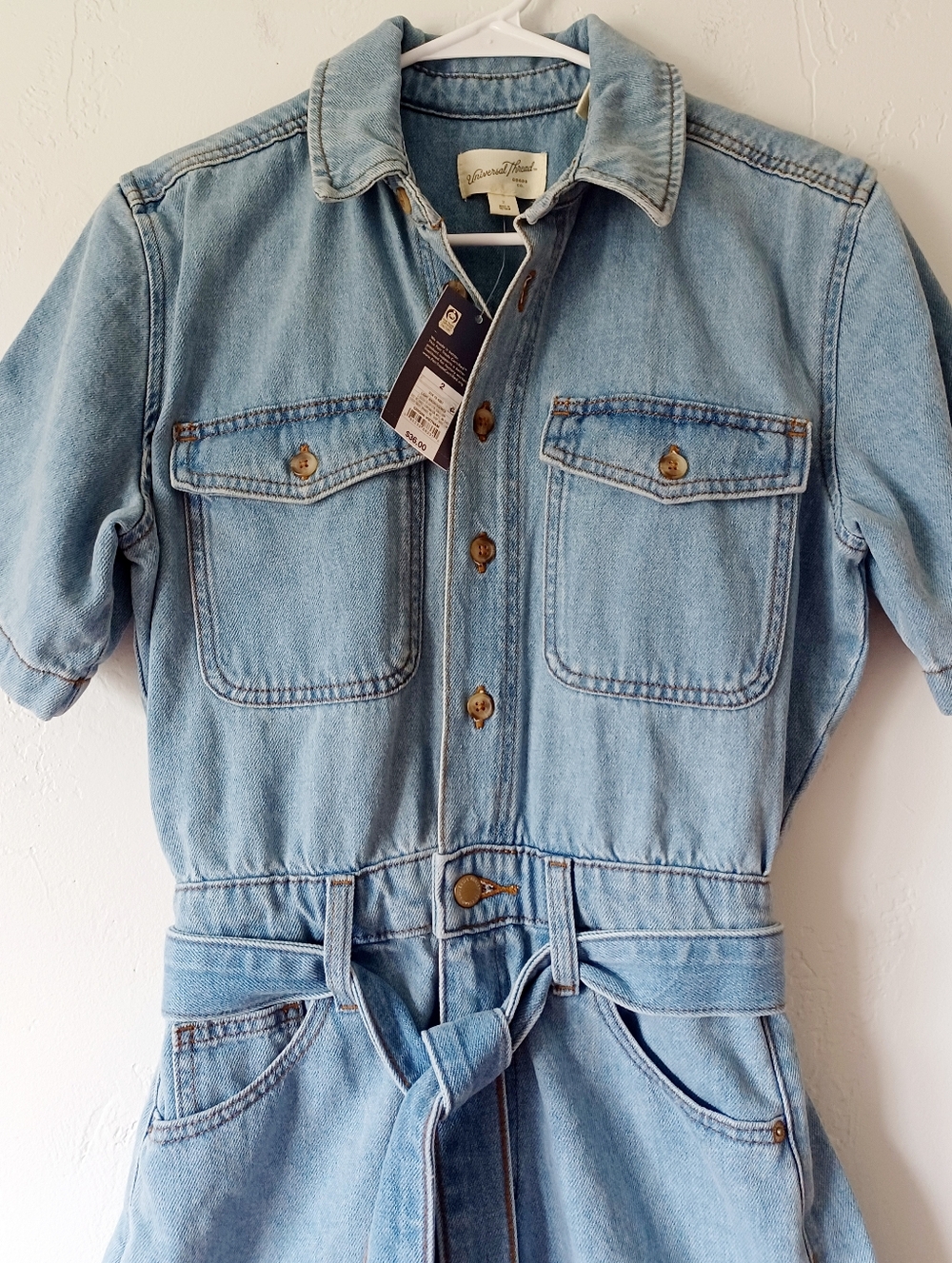 NWT Universal Thread Light Wash Denim Romper - Picture 2 of 6